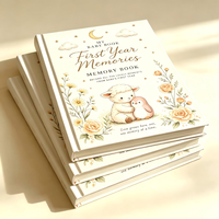 Livre de souvenirs pour bébé de sa première année, journal personnalisé pour bébé, album de souvenirs pour nouveau-né, livre d'enregistrement photo