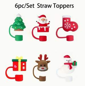 Nouveaux Embouts de Paille Réutilisables 3D de Noël, Couvercles Personnalisés Anti-Poussière de 10 mm pour Gobelets Isothermes de 30 oz et 40 oz - Product Image 2