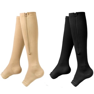 Calcetines de Compresión Deportivos Unisex para Várices, 15-20 mmHg, Punta Abierta, Cierre de Cremallera, Nailon, para Uso Diario - Product Image 3
