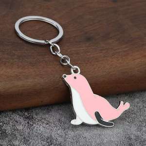 Porte-clés en métal vintage mignon en forme de phoque de dessin animé, vie marine, mousqueton en alliage, léger et élégant pour sacs ou clés - Product Image 5