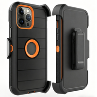Coque de téléphone rayée avec support rotatif à 360° et clip ceinture intégré, 4 couches, pour iPhone 18 Pro Max 17 16 15 14 - Vente en gros