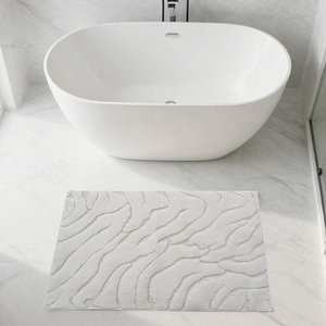Frances Recycled Cotton Yarn Dyed Jacquard Bath & Shower Rug <b>Mats</b> Custom Production Made in Turkey 60x100cm - Product Image 1