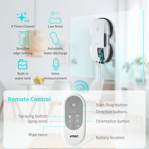 <span class=keywords><strong>Robot</strong></span> <span class=keywords><strong>lave</strong></span>-vitres domestique intelligent IA, nettoyage anti-chute avec corde de sécurité, faible bruit (<65 dB), large plage de tension 100-240 V - Product Image 4