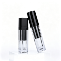 Tube de gloss à lèvres en plastique rond carré de couleur unie Jinze avec impression sérigraphique, diamètre 20,5 mm, 5 ml/3 ml