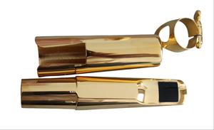 Boquilla para Saxofón Tenor de Metal Chapado en Oro/Plata Eastern Music con Tapa y Abrazadera - Product Image 2