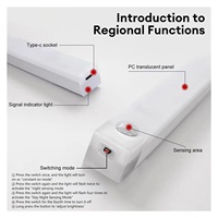 Lampe murale LED magnétique rechargeable USB-C avec détecteur de mouvement infrarouge et photosensible sans fil pour armoire, cuisine, escalier