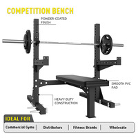 Équipement de fitness en gros : Rack à squats personnalisé avec banc de compétition