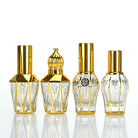 Flacons en verre à bille de 8 ml vides pour huiles essentielles, application de massage, avec corps électro-plaqué et bouchon de type bijou