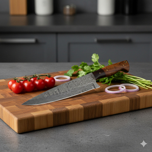 Couteau de cuisine professionnel pour la maison et les restaurants, couteau de chef en acier Damas de haute qualité, outil de découpe de cuisine personnalisé en bois - Product Image 2