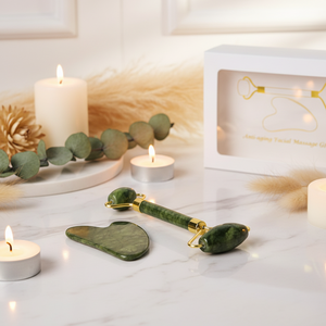 Ensemble de rouleaux de <span class=keywords><strong>jade</strong></span> vert naturel de haute qualité directe d'usine et boîte de Gua Sha - Product Image 1