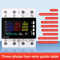 Medidor de Electricidad KWS-306 con Control por Aplicación, CA 85-290V, Pantalla a Color, Digital Inteligente, Riel DIN, Trifásico, 4 Hilos, IP67, Resistente al Agua, Frecuencia