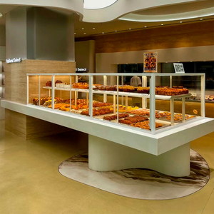 Vitrina Exhibidora para Panadería, Gabinete Exhibidor de Pan, Vitrina para <span class=keywords><strong>Pastelería</strong></span>, Vitrina Comercial de Vidrio con LED para Tienda - Product Image 2