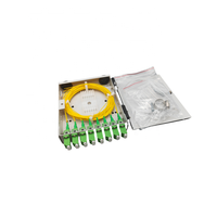 Cajas de terminación de fibra óptica de alta velocidad de 8 fibras LC dúplex/simple, cables metálicos para redes de fibra abierta para uso FTTH, FDF de 4 núcleos