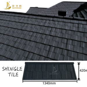 Tejas Metálicas con Recubrimiento de Piedra de Doble Color, Diseño Moderno, Precio de Fábrica de Materiales de Construcción, Acero Galvanizado Impermeable para Hoteles - Product Image 2