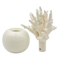 Diffuseur d'arômes en céramique blanche crémeuse avec corde en coton, design corail personnalisé, pour la maison, le bureau, la chambre et la salle de bain