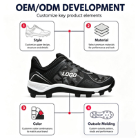 Chaussures de baseball personnalisées pour hommes, service OEM ODM, tige respirante camouflage, crampons en caoutchouc, chaussures de sport pour l'entraînement au baseball