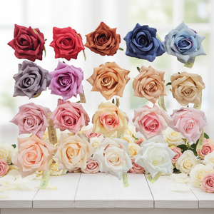 LUYI - Venta al por Mayor de Cabezas de Flores Grandes <span class=keywords><strong>para</strong></span> Decoración de Bodas, Cabeza de Rosa Artificial de Seda Roja, Rosa y Blanca <span class=keywords><strong>para</strong></span> Decoración de Paredes de Boda - Product Image 5
