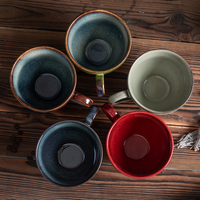 Tasse à café en porcelaine rouge écologique de haute qualité, passe au lave-vaisselle, style américain, glaçure réactive dégradée, tasse à thé en céramique
