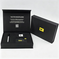 Boîte magnétique noire de luxe en vente flash, avec logo en feuille d'or et insert en mousse EVA