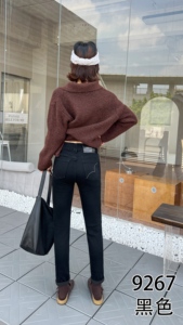 Quần Jean Skinny Đen Size Lớn Hongao Cho Nữ, Cạp Cao, Chất Denim Co Giãn, Quần Dài Mặc Được Qua Mọi Mùa, Phong Cách Thông Thường, Có Túi - Product Image 6