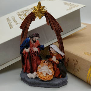 Crèche de Noël Witt, groupe de la Nativité de Jésus, Saint Père, Sainte Vierge, prière pour la paix, ornement, scène religieuse - Product Image 1
