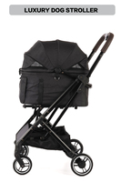 Poussette de luxe haut de gamme pour chien et chat, 4 roues, en aluminium, réglable, légère, pliable, grande capacité, pour le voyage