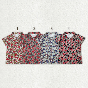 Vente en gros de polos à manches courtes pour garçons, t-shirts pour enfants, vêtements pour tout-petits, chemises à imprimé camouflage pour garçons, hauts d'été - Product Image 1