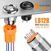 LANBOO 12mm petite taille laiton bouton poussoir électronique momentané 1NO Contact 1A indicateur LED pour 5-24V ou 220V
