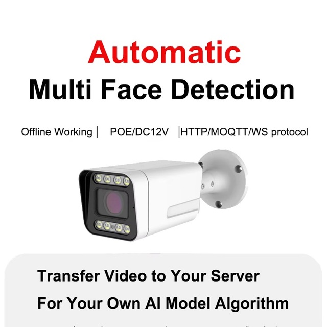 Custom 5MP POE IP Camera AI Face Detection Recognition WebRTC RTSP RTMP MQTT SDK API Software Integration Cloud Memory Card