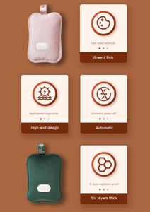 High Quality Custom Rechargeable Hot Water <b>Bottle</b> Double-sided Velvet Fabric Electric Hot Water Bag - Product Image 4