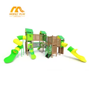 PE material wooden large outdoor playground children's outdoor playground slide