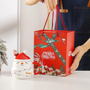 Ceramic Porcelain Mug <b>Christmas</b> Cup Modern Beautiful <b>Large</b> Capacity Snowman <b>Christmas</b> <b>Tree</b> Santa Claus Gift Lid Spoon Creative - Product Image 1