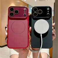 Coque magnétique en silicone liquide originale pour iPhone 18 Pro 17 16 Pro 15 Pro Max avec protection d'appareil photo à changement instantané et finition mate