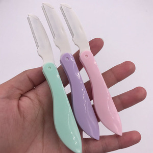 Rasoir à sourcils pliable en acier inoxydable, lame à micro-mailles, tondeuse à poils du visage portable pour femmes, usage quotidien - Product Image 1