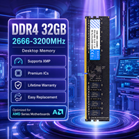 RAM de bureau RuiChu 32 Go DDR4 3200 MHz ECC, moule privé, PC4-25600 288PIN DIMM 1.2V, haute performance pour mise à niveau PC AMD, en stock