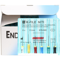 Lot de 6 K-files dentaires NiTi flexibles pour canaux radiculaires, 21/25/31 mm, à usage manuel, en nickel-titane, fournitures endodontiques