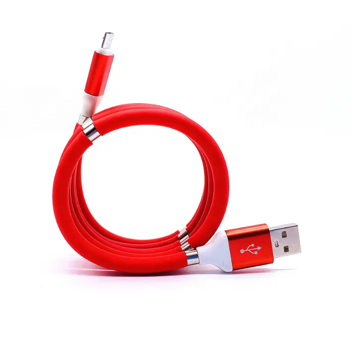 Easy-Coil Magnet Charging cable USB Magnetic Cable Fast Charging, magnetic organizer rotating charging cable