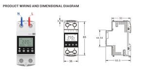 220V 230V LCD 디스플레이 Tuya 와이파이 과전압 및 저전압 전류 보호 스마트 보호 스위치 - Product Image 4