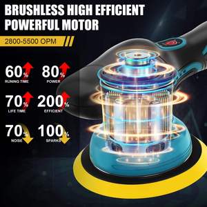 Polisseuse orbitale rotative sans fil industrielle à batterie, mini, à vitesse variable, pour polissage humide, élimination des rayures et lustrage - Product Image 5