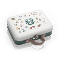 Boîte à lunch en fer blanc pour enfants avec poignée emballage cadeau rectangulaire récipient en métal pour bonbons collations biscuits stockage de chocolat