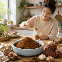 Poudre d'extrait de champignons 10-en-1 en vrac |   Mélange de Lion's Mane, Reishi, Cordyceps et Chaga |   40% de polysaccharides pour soutenir le système immunitaire