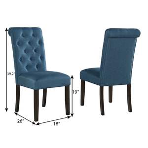 Juego de 2 Sillas de Comedor DB Leviton Tapizadas en Tela Gris con Patas de Madera Maciza, Estilo Rústico, Muebles para el Hogar - Product Image 6