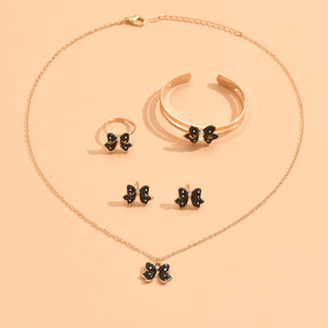 Thời Trang Trẻ Em Đồ Trang Sức Thân Thiện Với Môi Polka Dot Bow Trẻ Em Trang Sức <span class=keywords><strong>Set</strong></span> Cross-Biên Giới Thời Trang Vòng Đeo Tay Bông Tai - Product Image 5