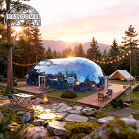 Dôme de glamping en verre RAXDOME 12*21M pour complexe familial et maison permanente en plein air