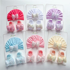 European American Children's <strong>Hats</strong> &amp; Socks Newborn 0-2 Years Spring Autumn Full Moon Festival New Year Gift Box Pure Cotton - Product Image 1