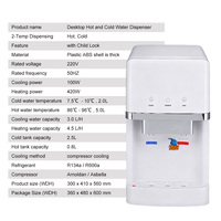 Mini-refroidisseur 75 GPD, système d'osmose inverse RO à 5 étapes, filtre en ligne standard 2T, distributeur d'eau blanche, libération d'eau froide et chaude