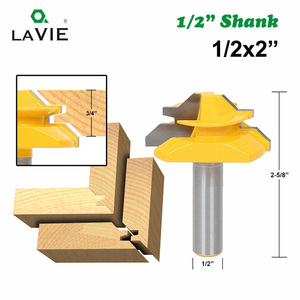 LAVIE 12Mm 1/2 "Shank Trung Bình 45 Độ Khóa Bộ Định Tuyến Bit Bit 3/4" Máy Cắt Mộng Cho Công Cụ Chế Biến Gỗ Bit-C MC03135 - Product Image 2