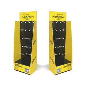 Présentoir à crochet pour panneau perforé à chapeau double face personnalisé Promotion de magasin d'impression noir mat sur carton - Product Image 6