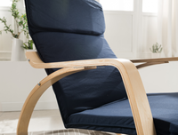 Fauteuil inclinable en bois courbé avec repose-pieds réglable, couleurs personnalisables, design moderne pour salon et hôtel