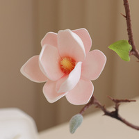 Nouvelle Composition Florale Artificielle en EVA Faite à la Main, Effet Toucher Réel, Magnolia, pour la Maison, Mariages, Fête des Mères, Saint-Valentin, Pâques